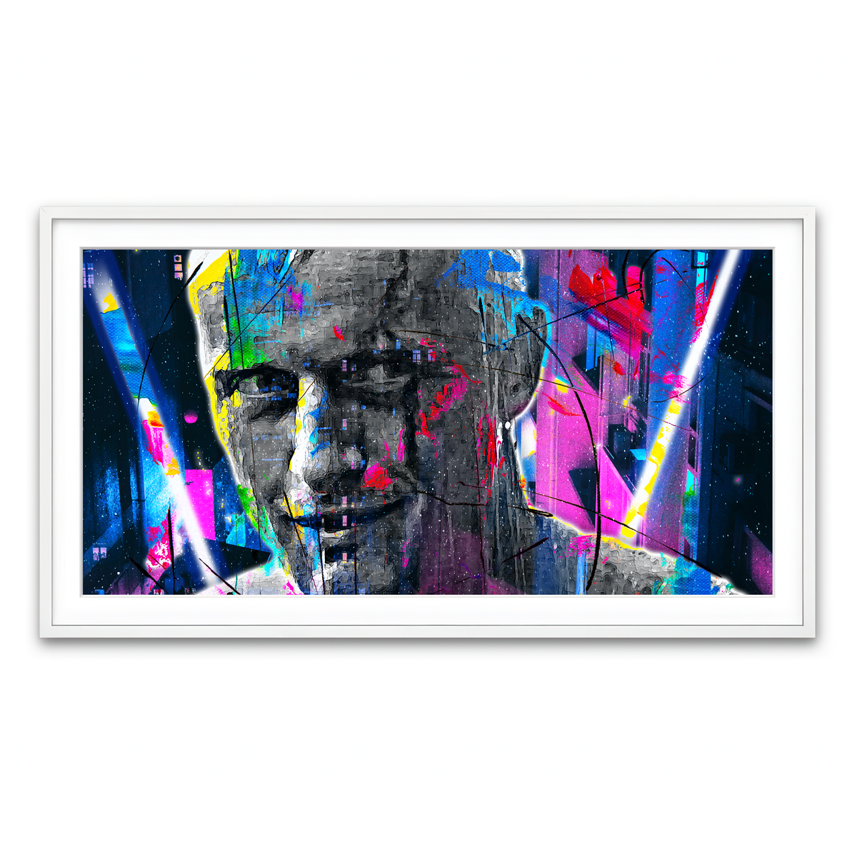 Framed Print 2x1 White