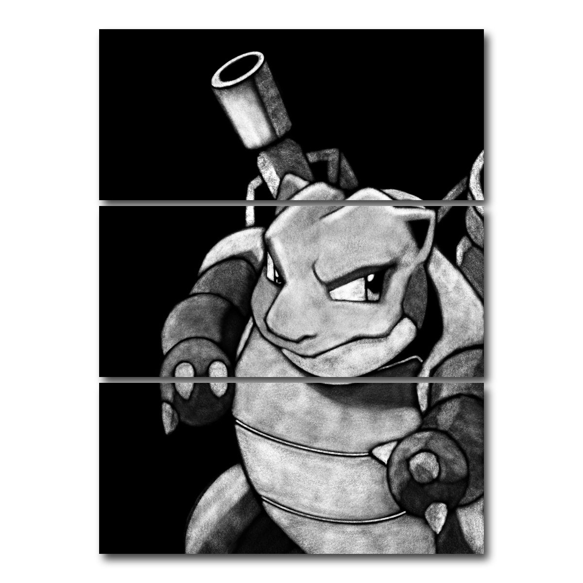 AUTO-MOCKUP WHITE | Blastoise | 3 Piece | Gallery Wrap Canvas | group=8x18_stacked