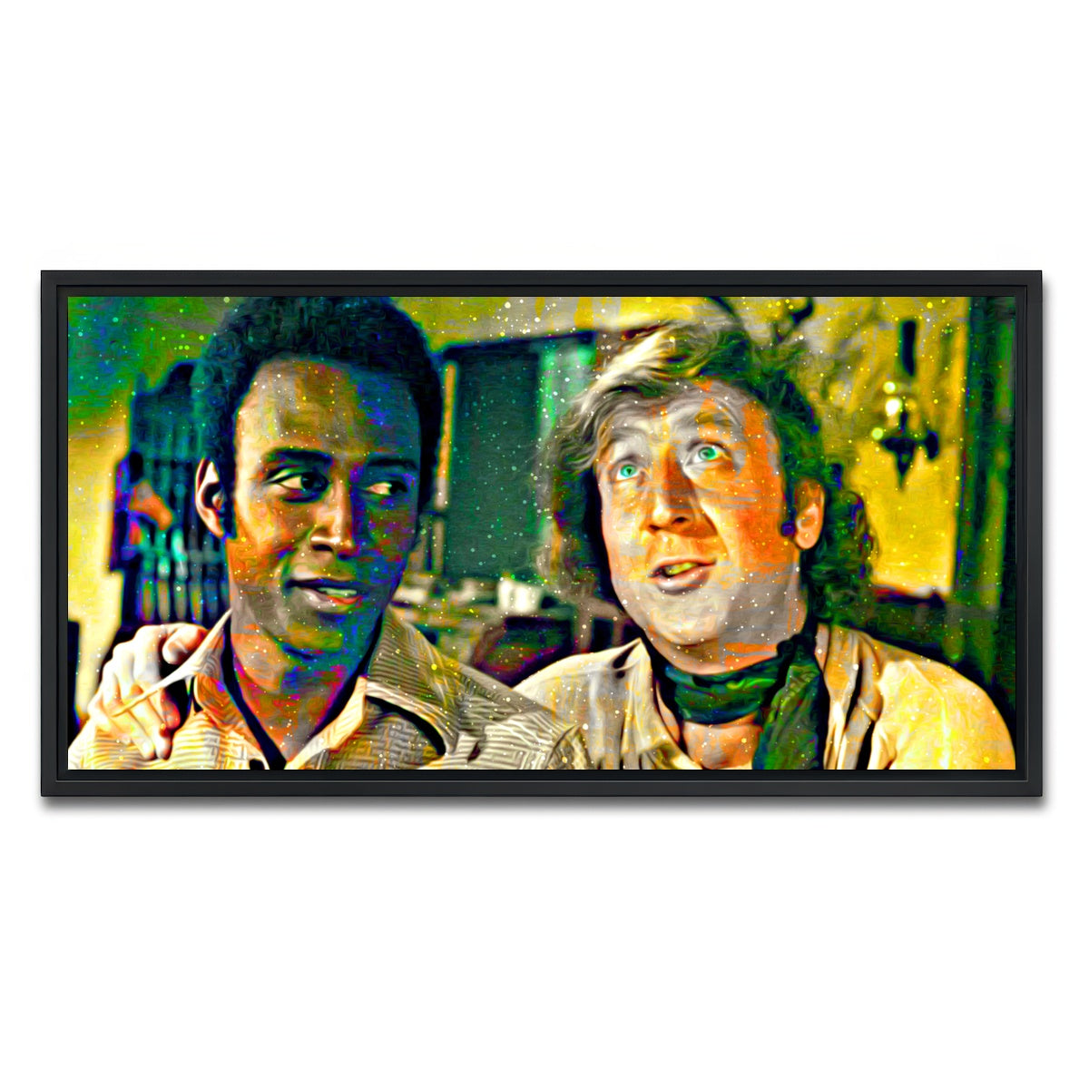 AUTO-MOCKUP WHITE | Blazing Saddles Bart & Jim | 1 Piece | Black Framed Canvas | group=2x1