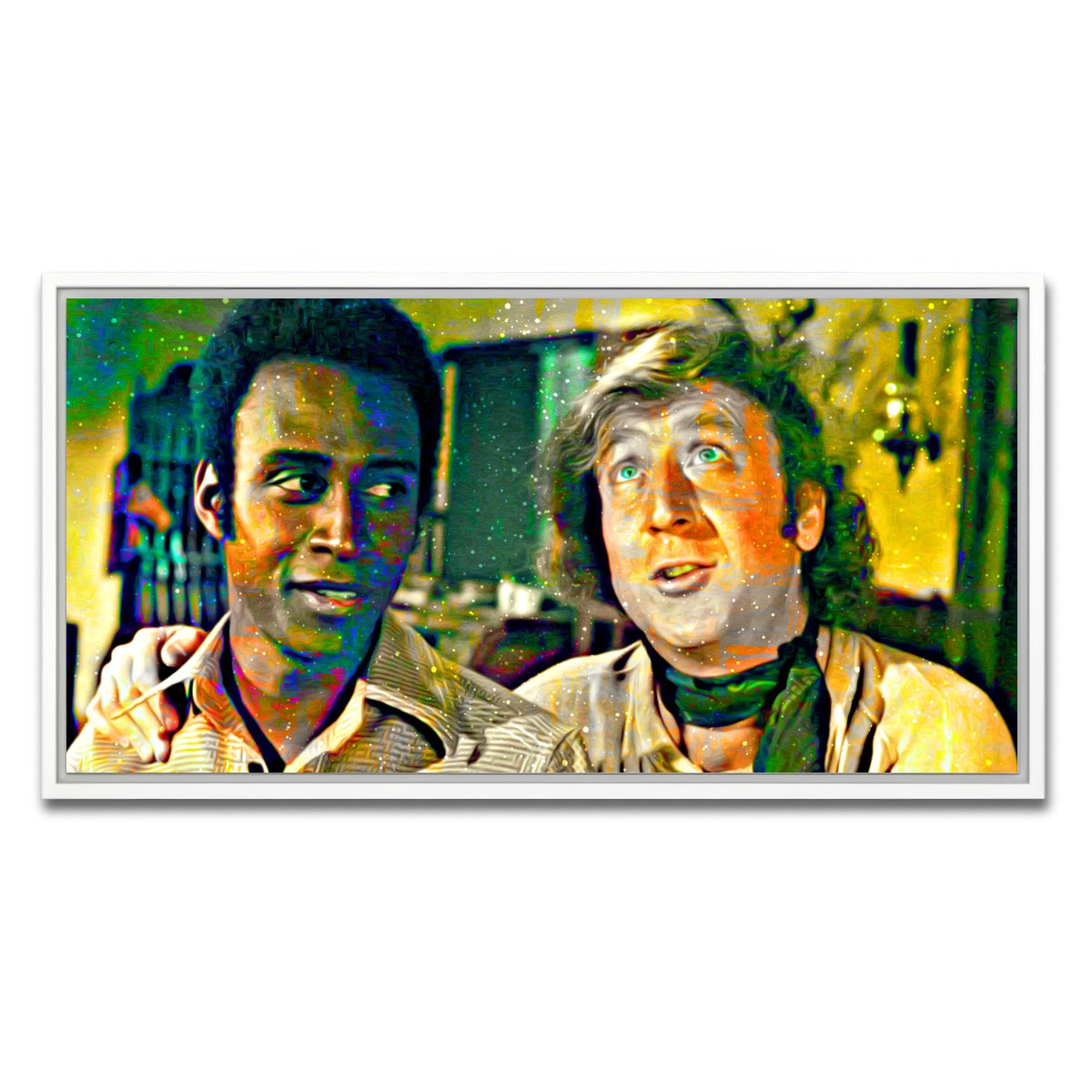 AUTO-MOCKUP WHITE | Blazing Saddles Bart & Jim | 1 Piece | White Framed Canvas | group=2x1