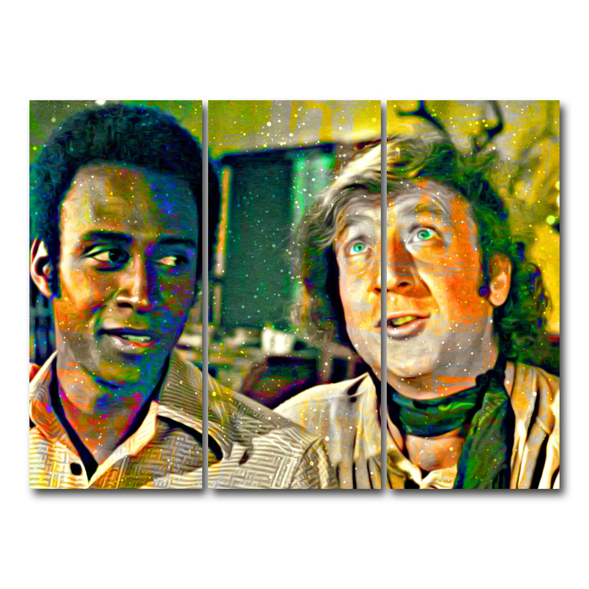 AUTO-MOCKUP WHITE | Blazing Saddles Bart & Jim | 3 Piece | Gallery Wrap Canvas | group=8x18