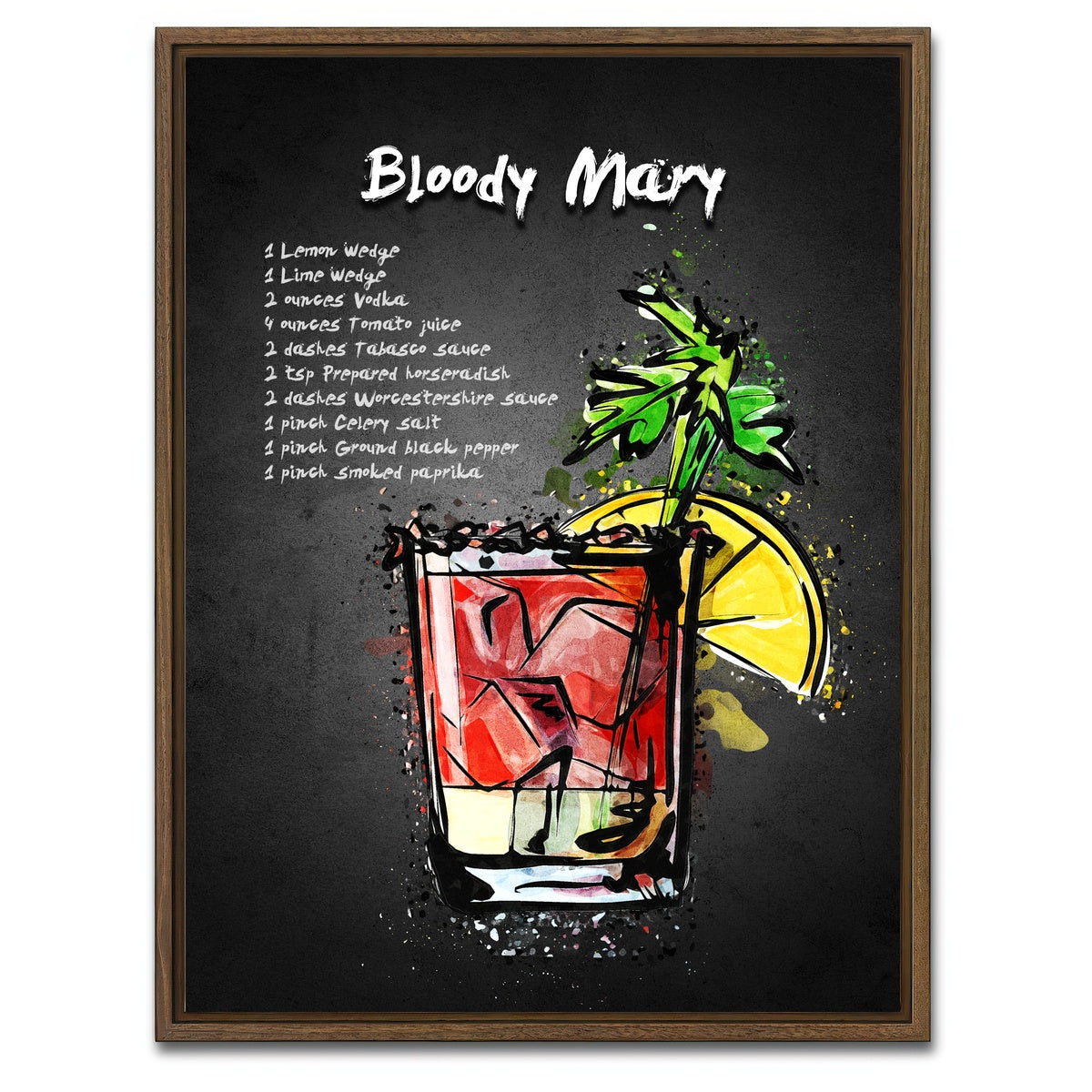 AUTO-MOCKUP WHITE | Bloody Mary | 1 Piece | Walnut Framed Canvas | group=3x4