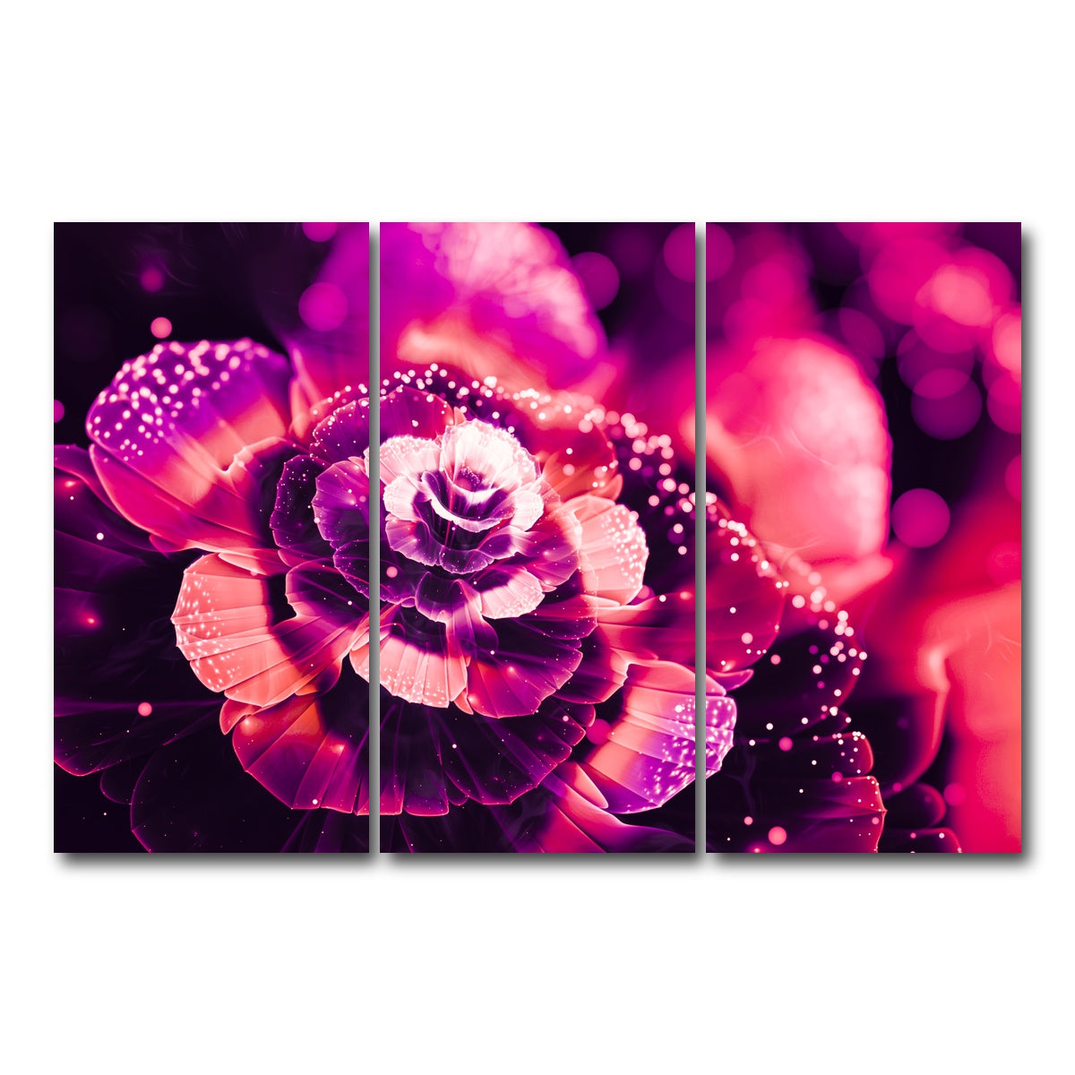 AUTO-MOCKUP WHITE | Bloom | 3 Piece | Gallery Wrap Canvas | group=12x24