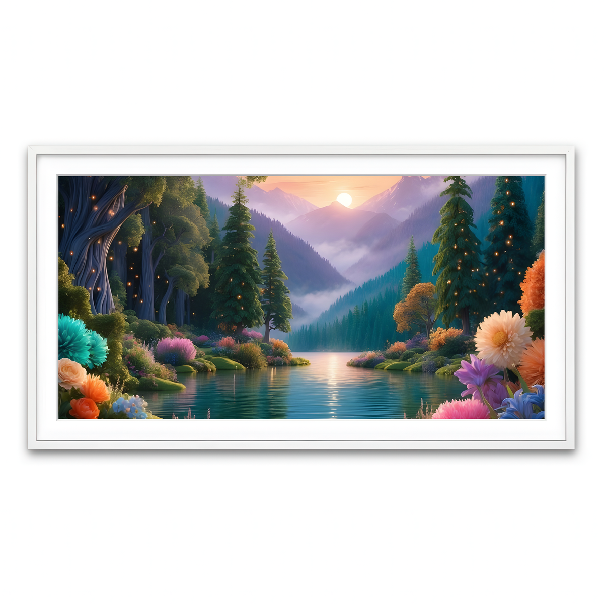 Framed Print 2x1 White