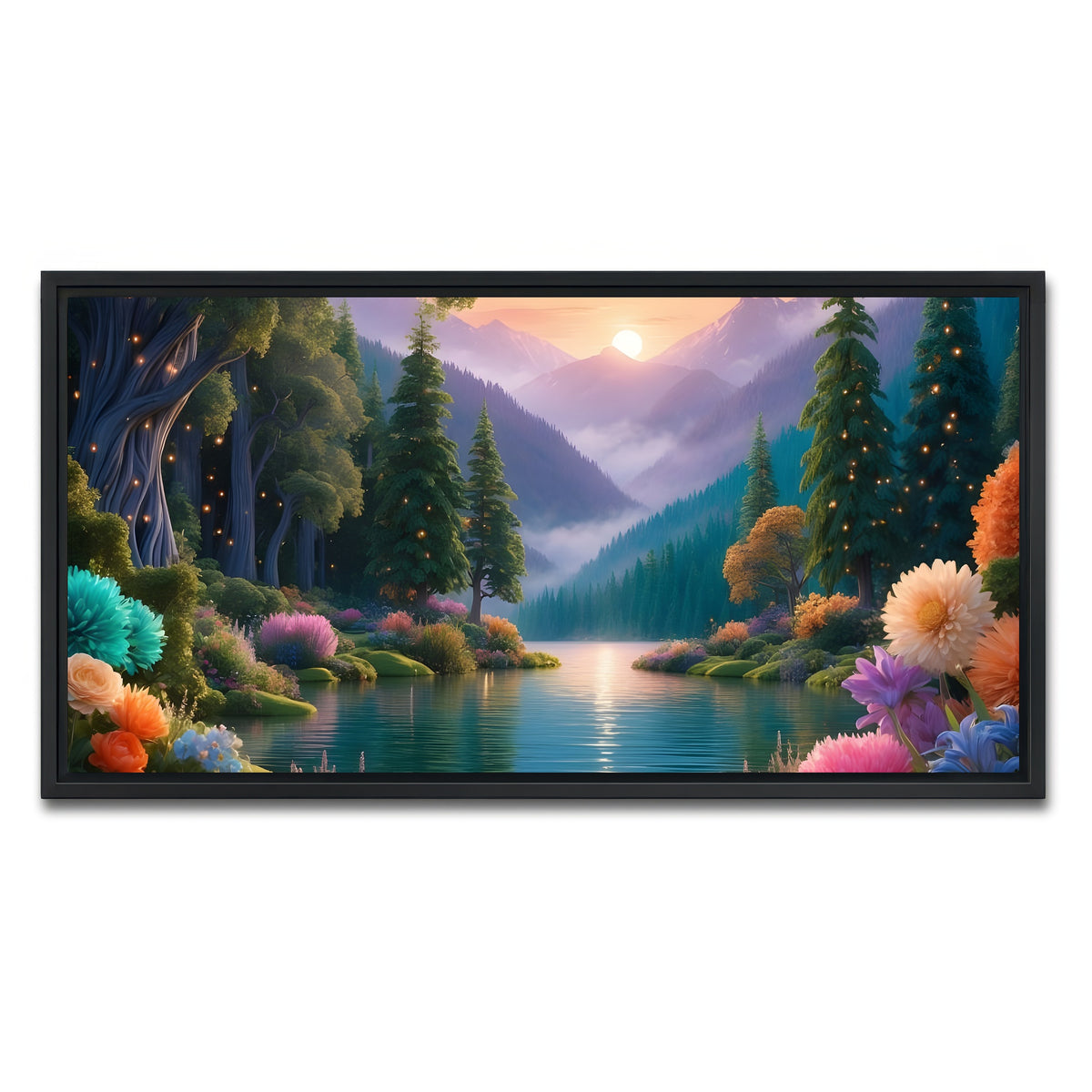 AUTO-MOCKUP WHITE | Blooming Meadow | 1 Piece | Black Framed Canvas | group=2x1