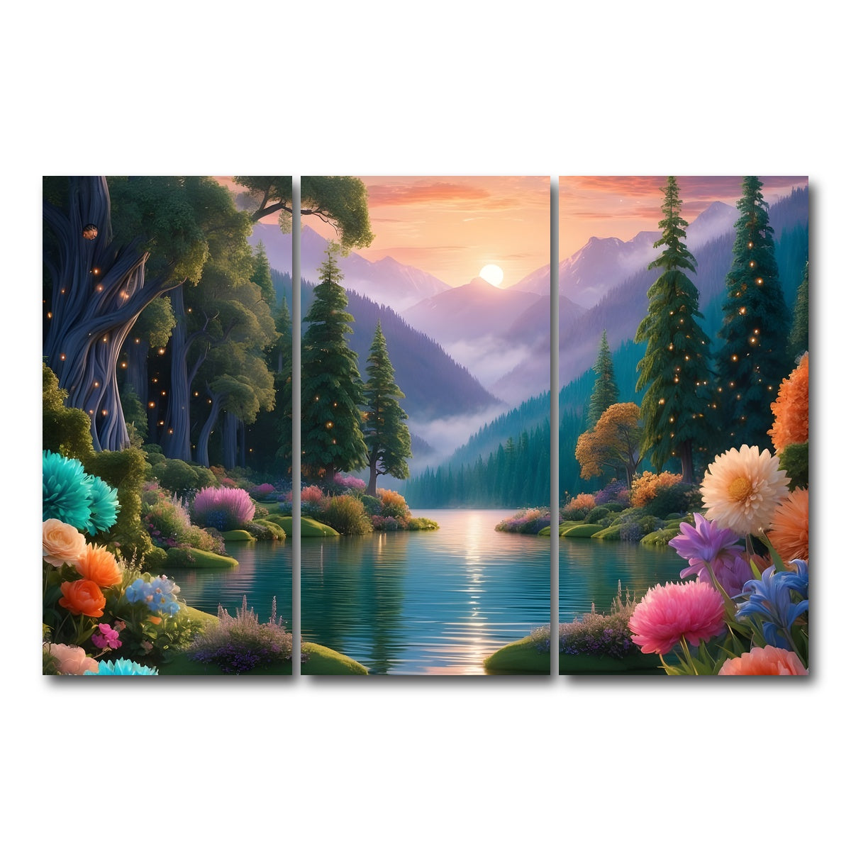 AUTO-MOCKUP WHITE | Blooming Meadow | 3 Piece | Gallery Wrap Canvas | group=12x24