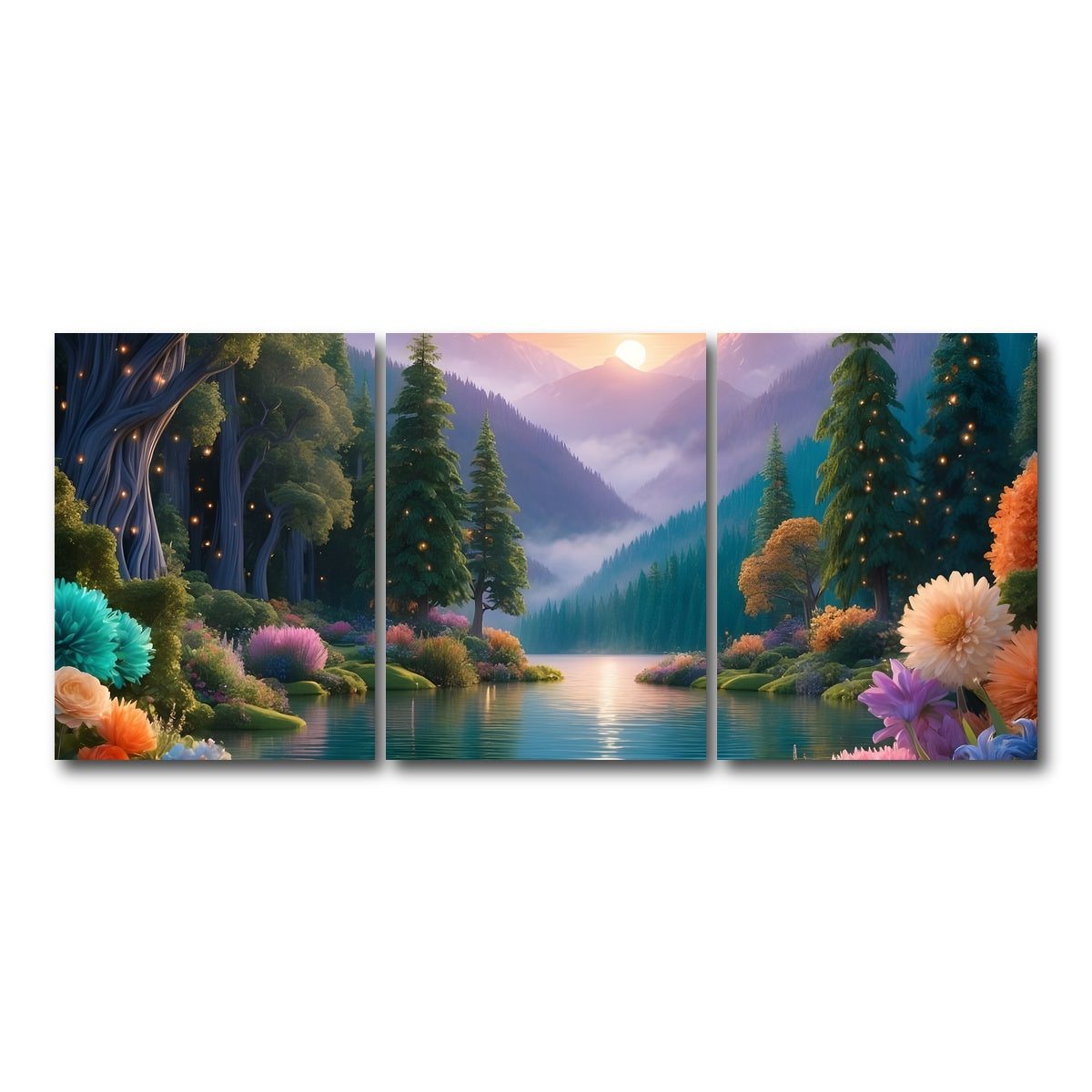 AUTO-MOCKUP WHITE | Blooming Meadow | 3 Piece | Gallery Wrap Canvas | group=18x24