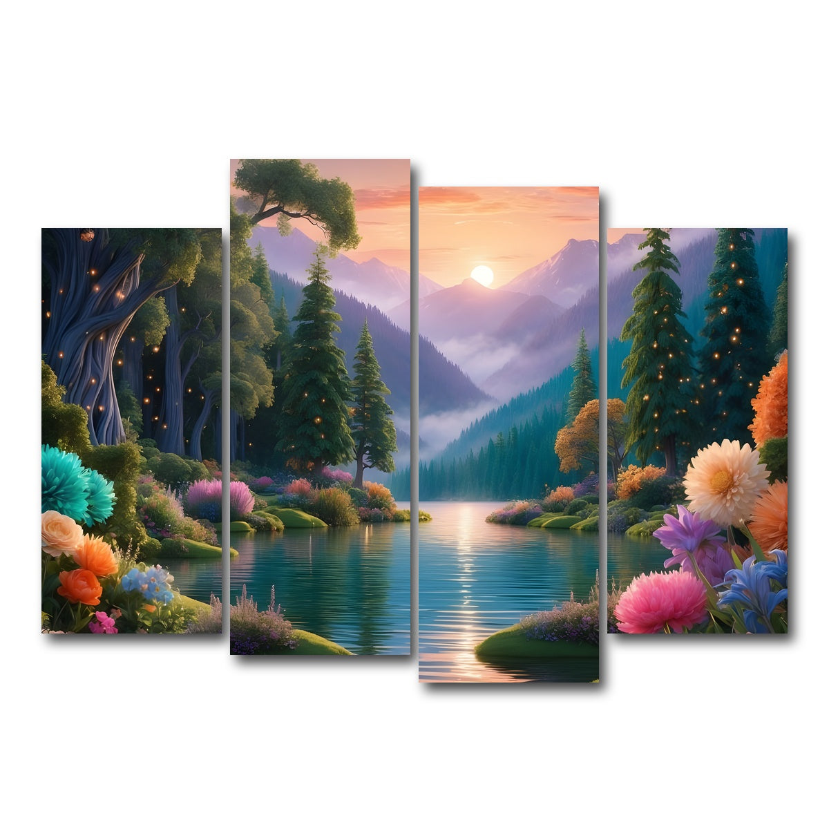 AUTO-MOCKUP WHITE | Blooming Meadow | 4 Piece | Gallery Wrap Canvas | group=4_normal