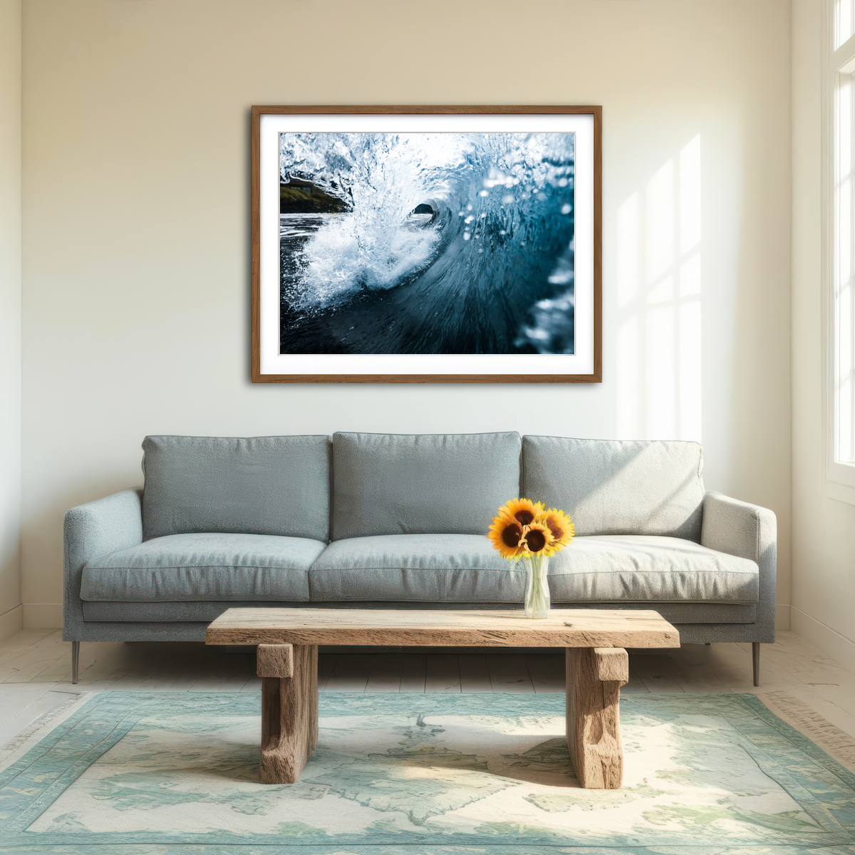 AUTO-MOCKUP ROOM | Blue Barrel Wall Art