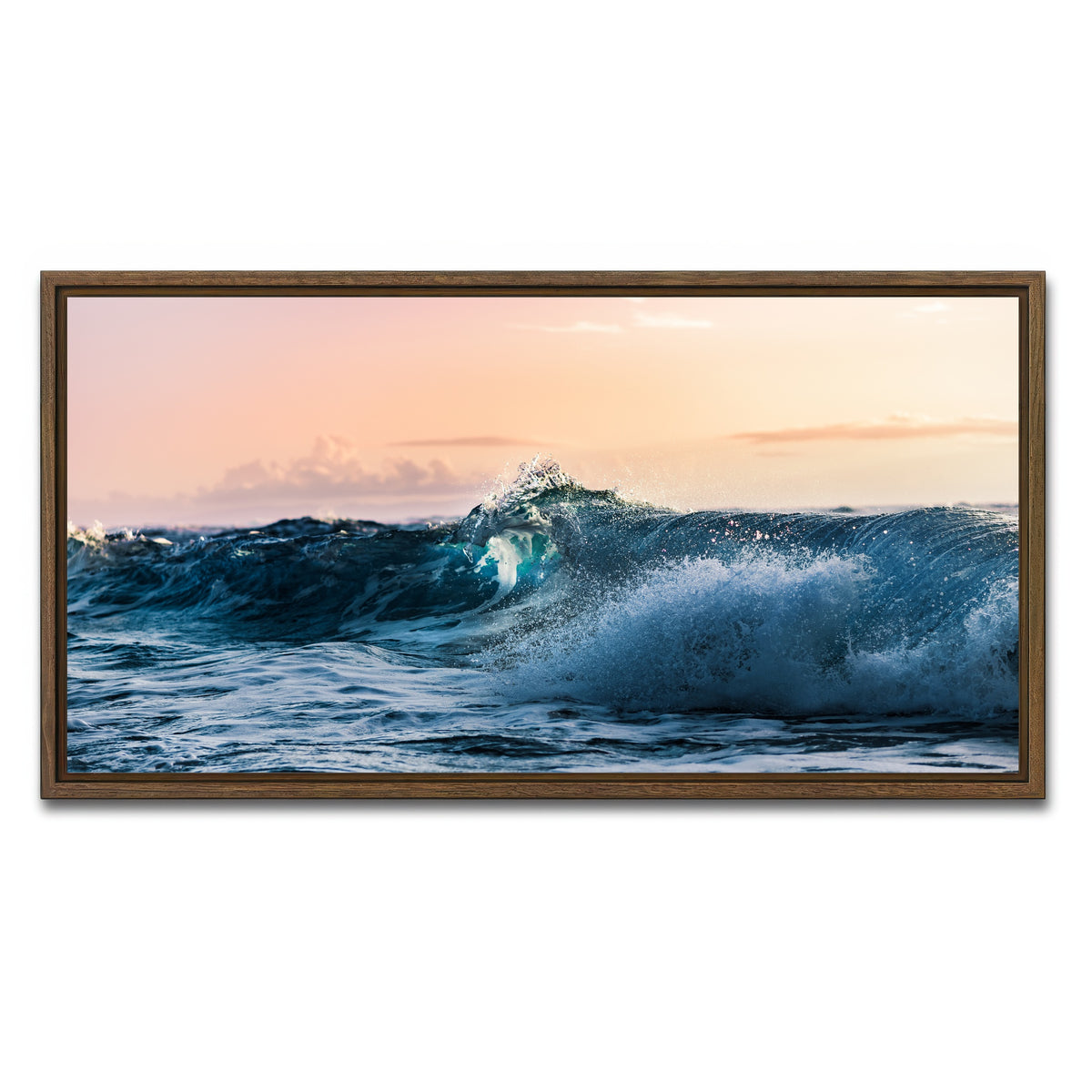 AUTO-MOCKUP WHITE | Blue Break | 1 Piece | Walnut Framed Canvas | group=2x1