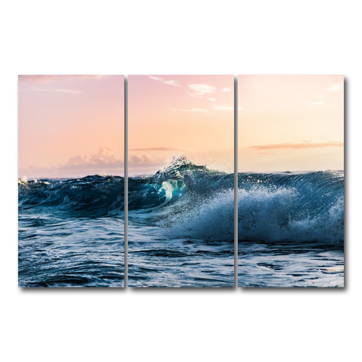 AUTO-MOCKUP WHITE | Blue Break | 3 Piece | Gallery Wrap Canvas | group=12x24