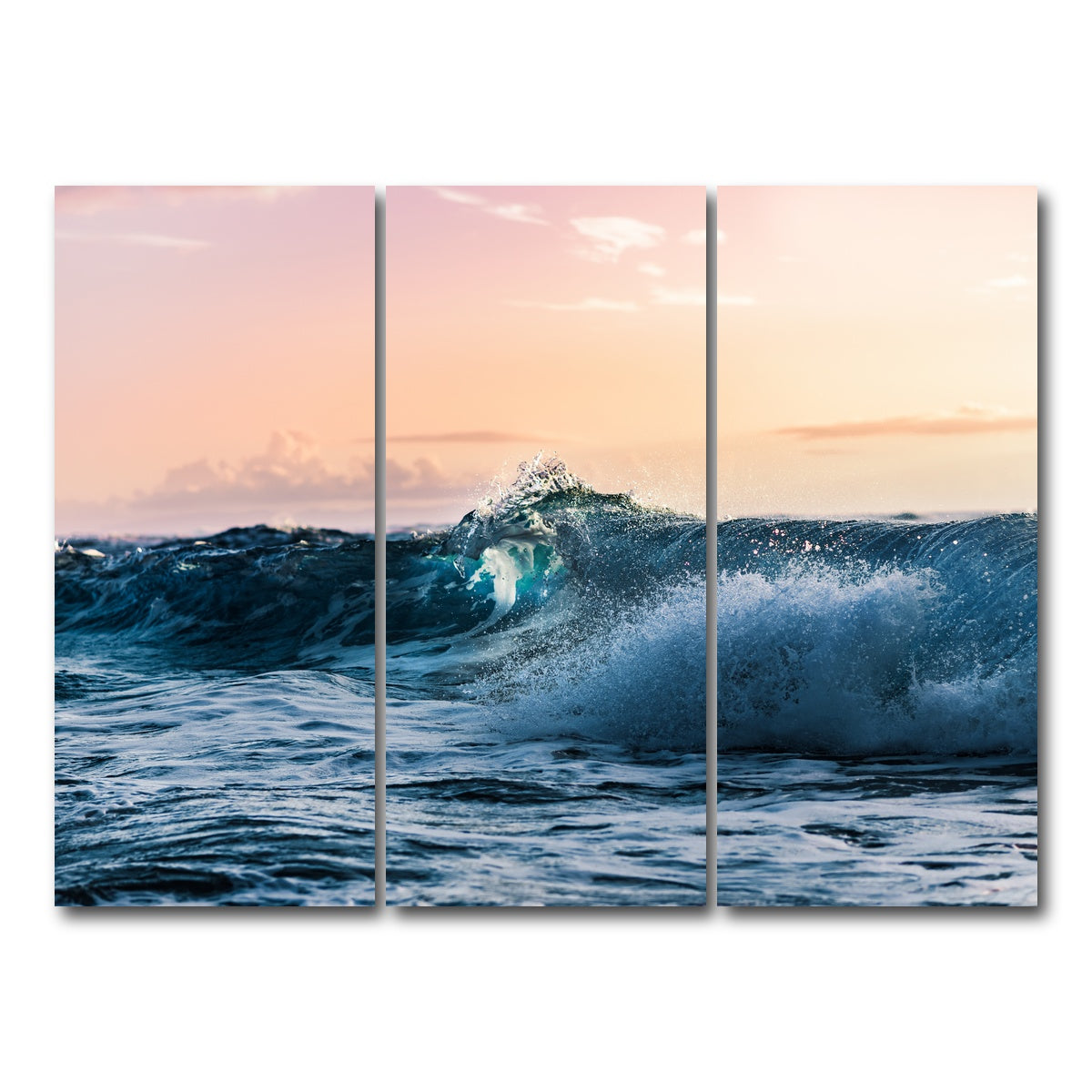 AUTO-MOCKUP WHITE | Blue Break | 3 Piece | Gallery Wrap Canvas | group=8x18