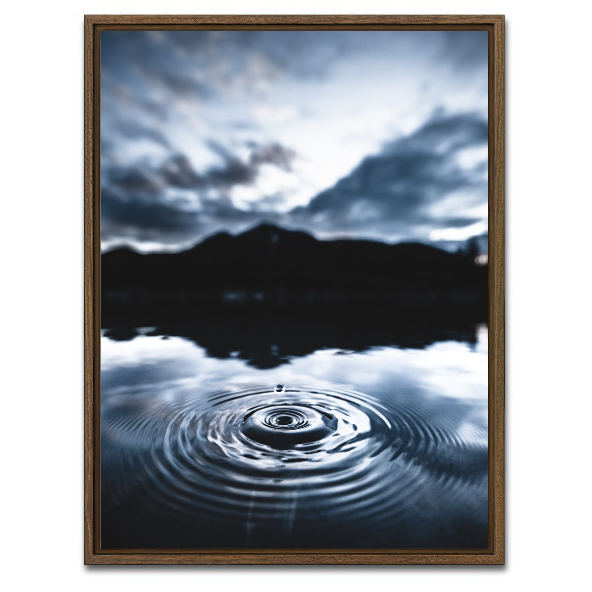 AUTO-MOCKUP WHITE | Blue Drop | 1 Piece | Walnut Framed Canvas | group=3x4