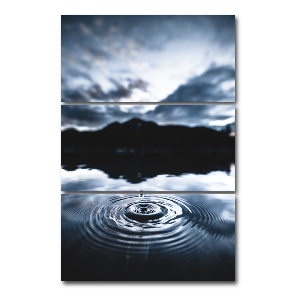 AUTO-MOCKUP WHITE | Blue Drop | 3 Piece | Gallery Wrap Canvas | group=12x24_stacked