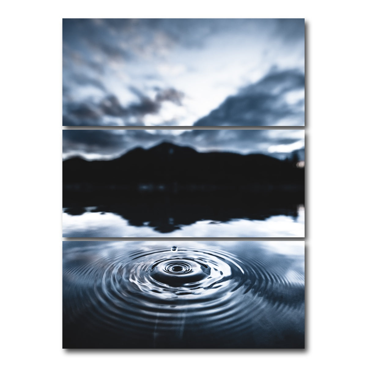 AUTO-MOCKUP WHITE | Blue Drop | 3 Piece | Gallery Wrap Canvas | group=8x18_stacked
