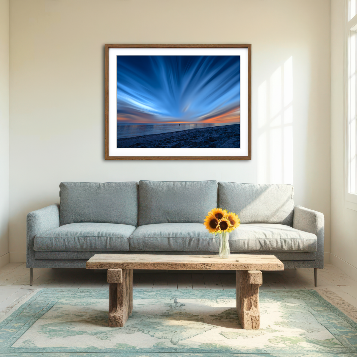 AUTO-MOCKUP ROOM | Blue Explosion Wall Art