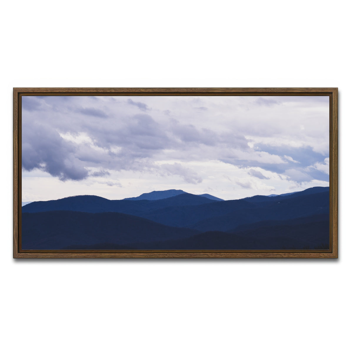 AUTO-MOCKUP WHITE | Blue Hills | 1 Piece | Walnut Framed Canvas | group=2x1