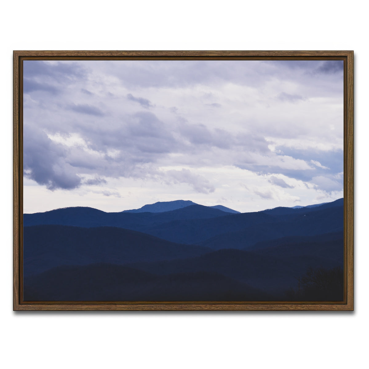 AUTO-MOCKUP WHITE | Blue Hills | 1 Piece | Walnut Framed Canvas | group=4x3