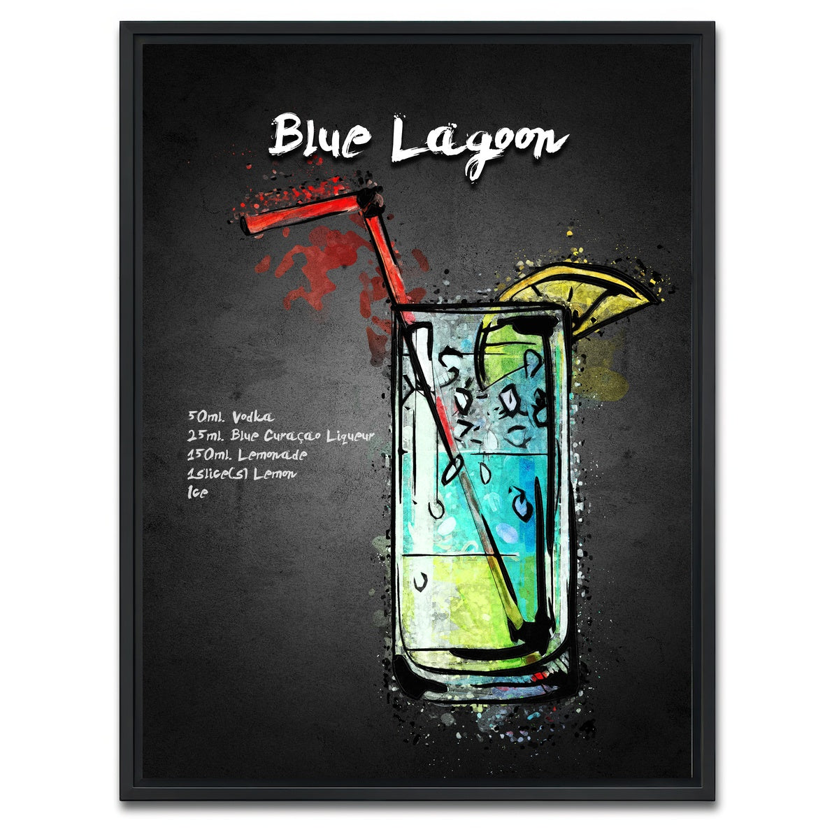 AUTO-MOCKUP WHITE | Blue Lagoon | 1 Piece | Black Framed Canvas | group=3x4