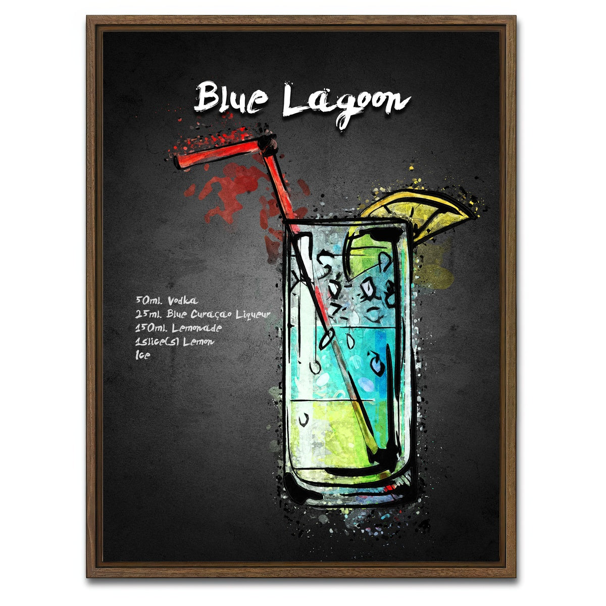 AUTO-MOCKUP WHITE | Blue Lagoon | 1 Piece | Walnut Framed Canvas | group=3x4