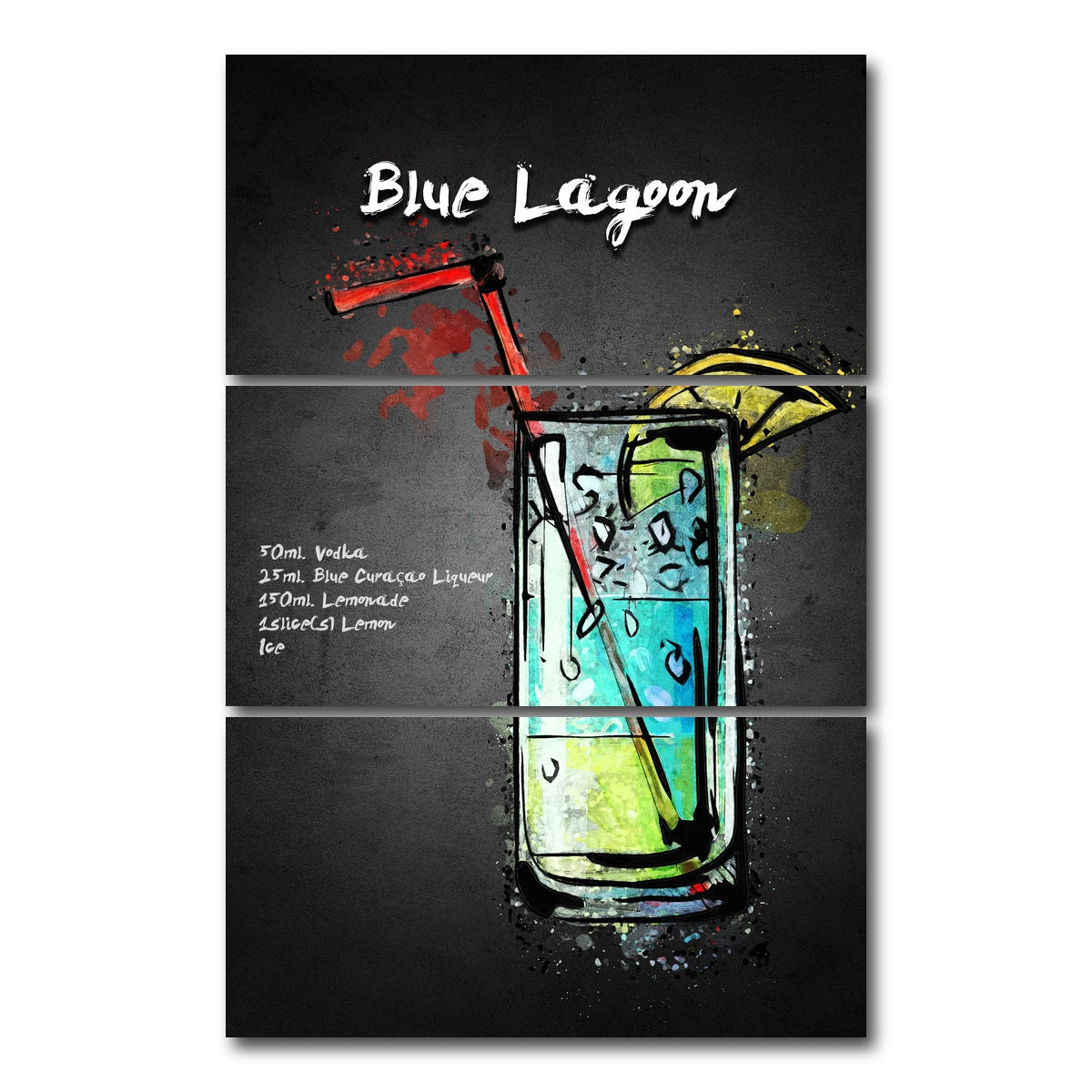 AUTO-MOCKUP WHITE | Blue Lagoon | 3 Piece | Gallery Wrap Canvas | group=12x24_stacked