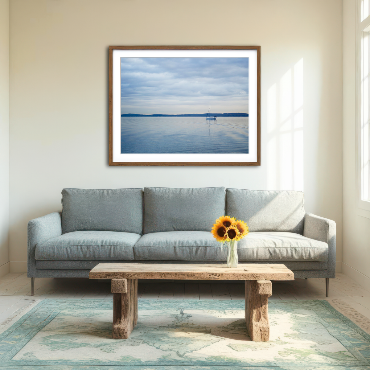 AUTO-MOCKUP ROOM | Blue Light Wall Art