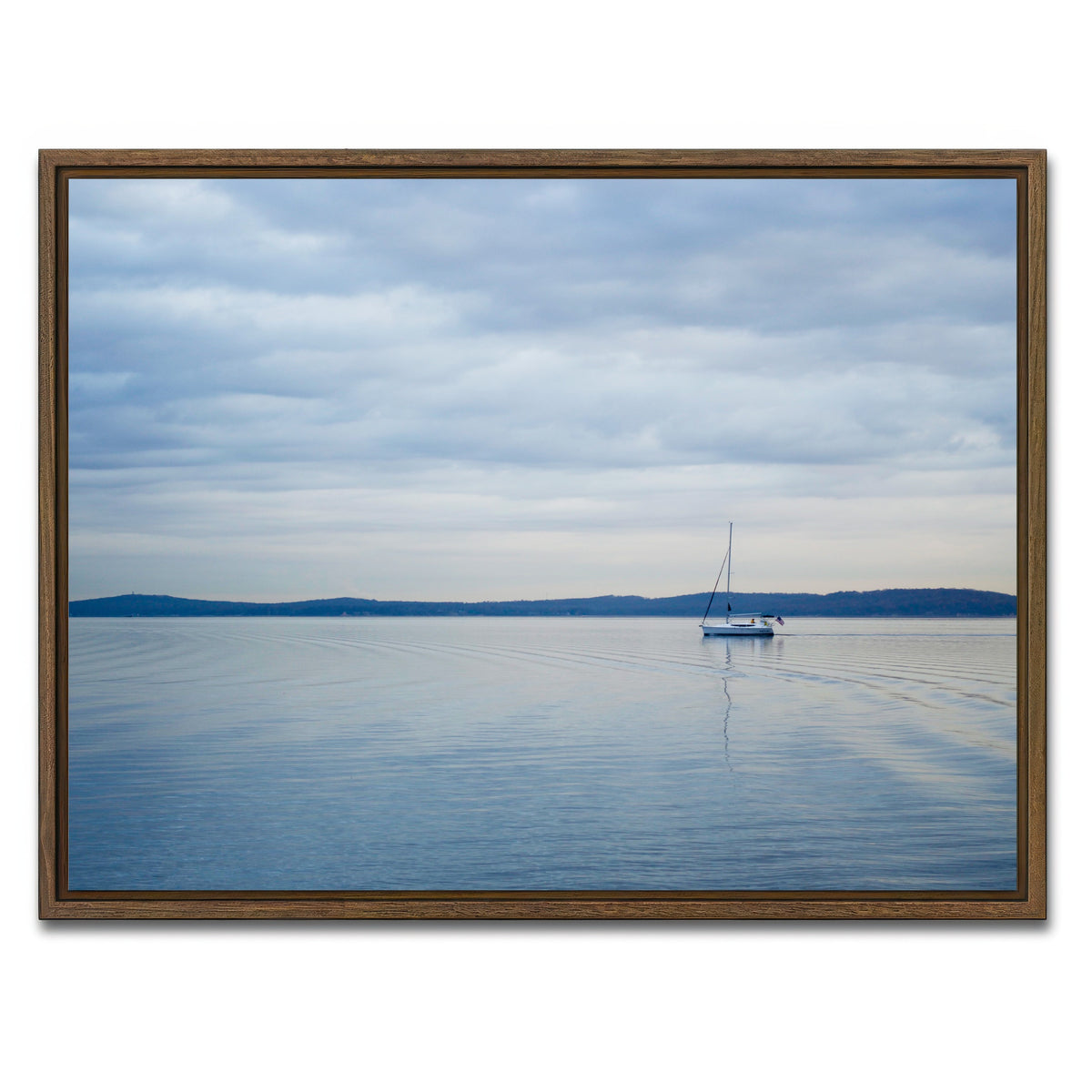 AUTO-MOCKUP WHITE | Blue Light | 1 Piece | Walnut Framed Canvas | group=4x3