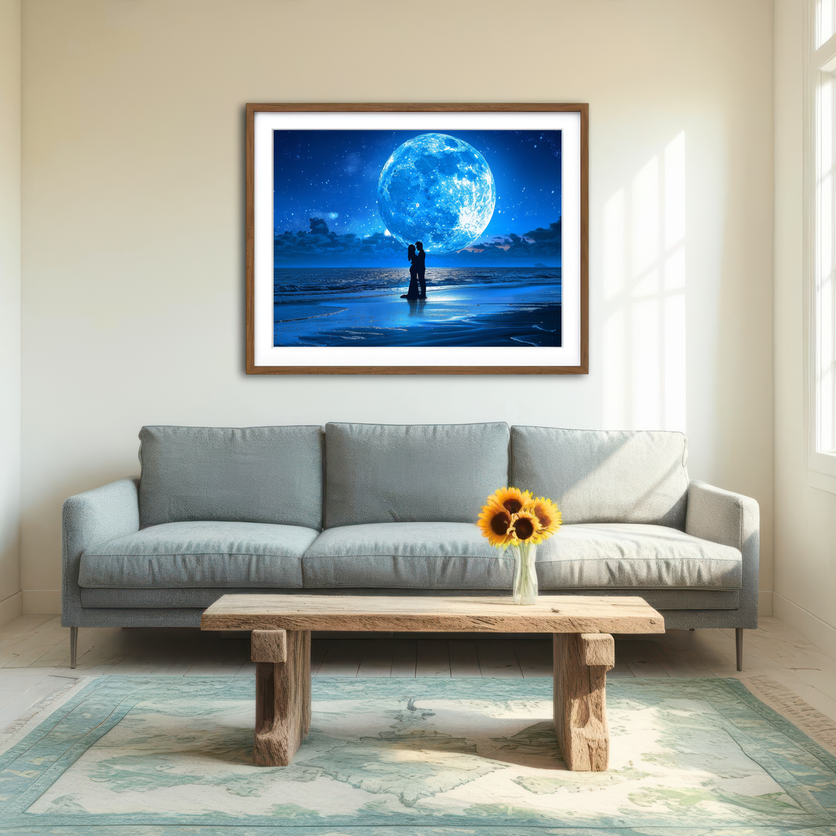 AUTO-MOCKUP ROOM | Blue Moon Wall Art