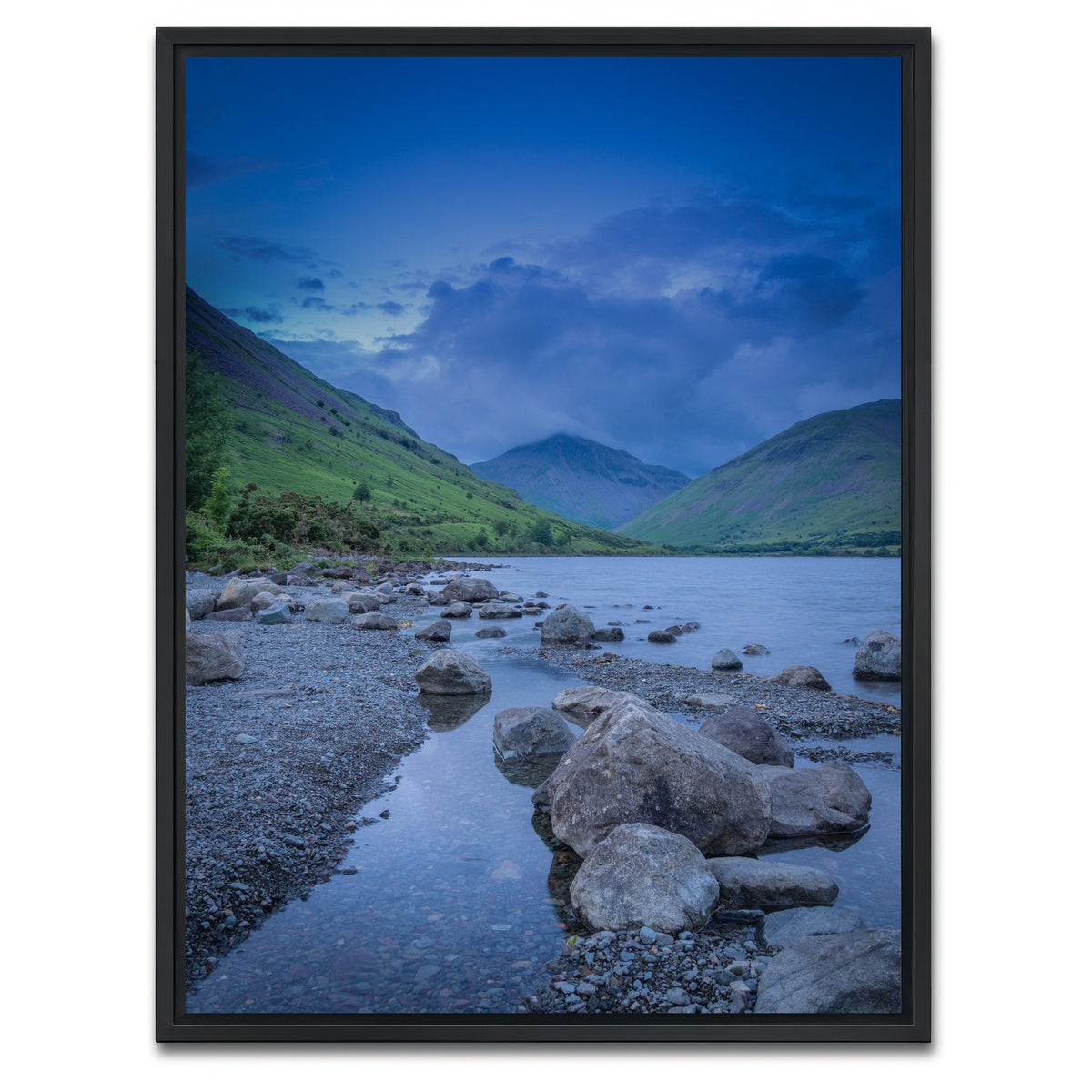 AUTO-MOCKUP WHITE | Blue Pebbles | 1 Piece | Black Framed Canvas | group=3x4