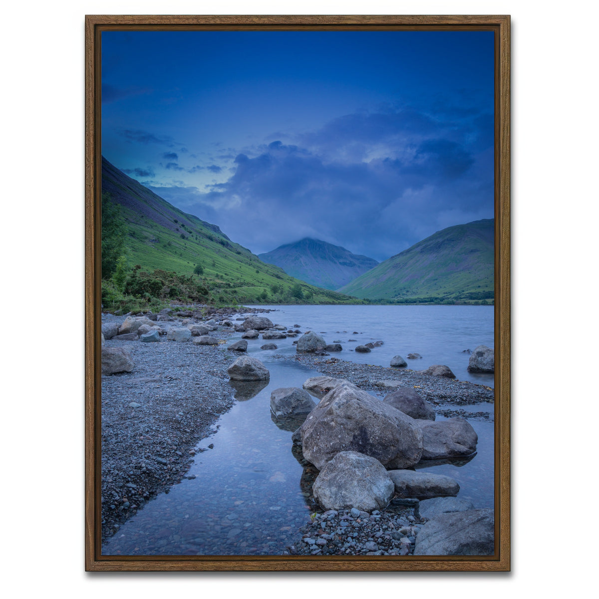 AUTO-MOCKUP WHITE | Blue Pebbles | 1 Piece | Walnut Framed Canvas | group=3x4
