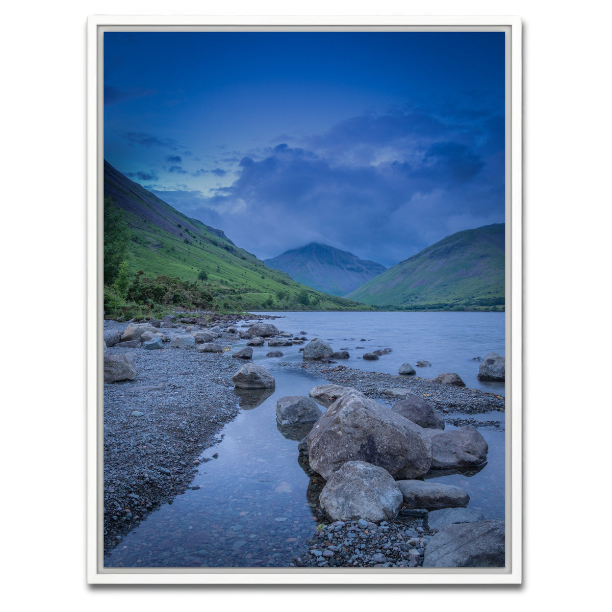 AUTO-MOCKUP WHITE | Blue Pebbles | 1 Piece | White Framed Canvas | group=3x4