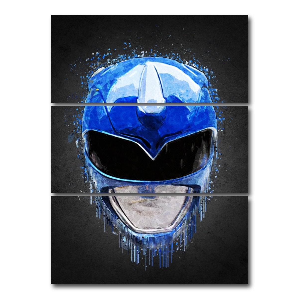 AUTO-MOCKUP WHITE | Blue Ranger Portrait | 3 Piece | Gallery Wrap Canvas | group=8x18_stacked
