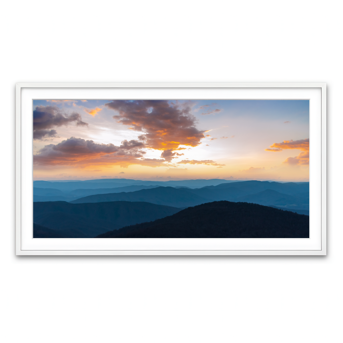 Framed Print 2x1 White