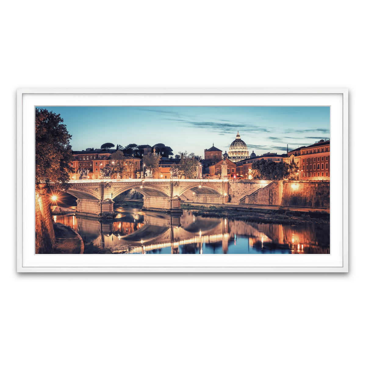 Framed Print 2x1 White