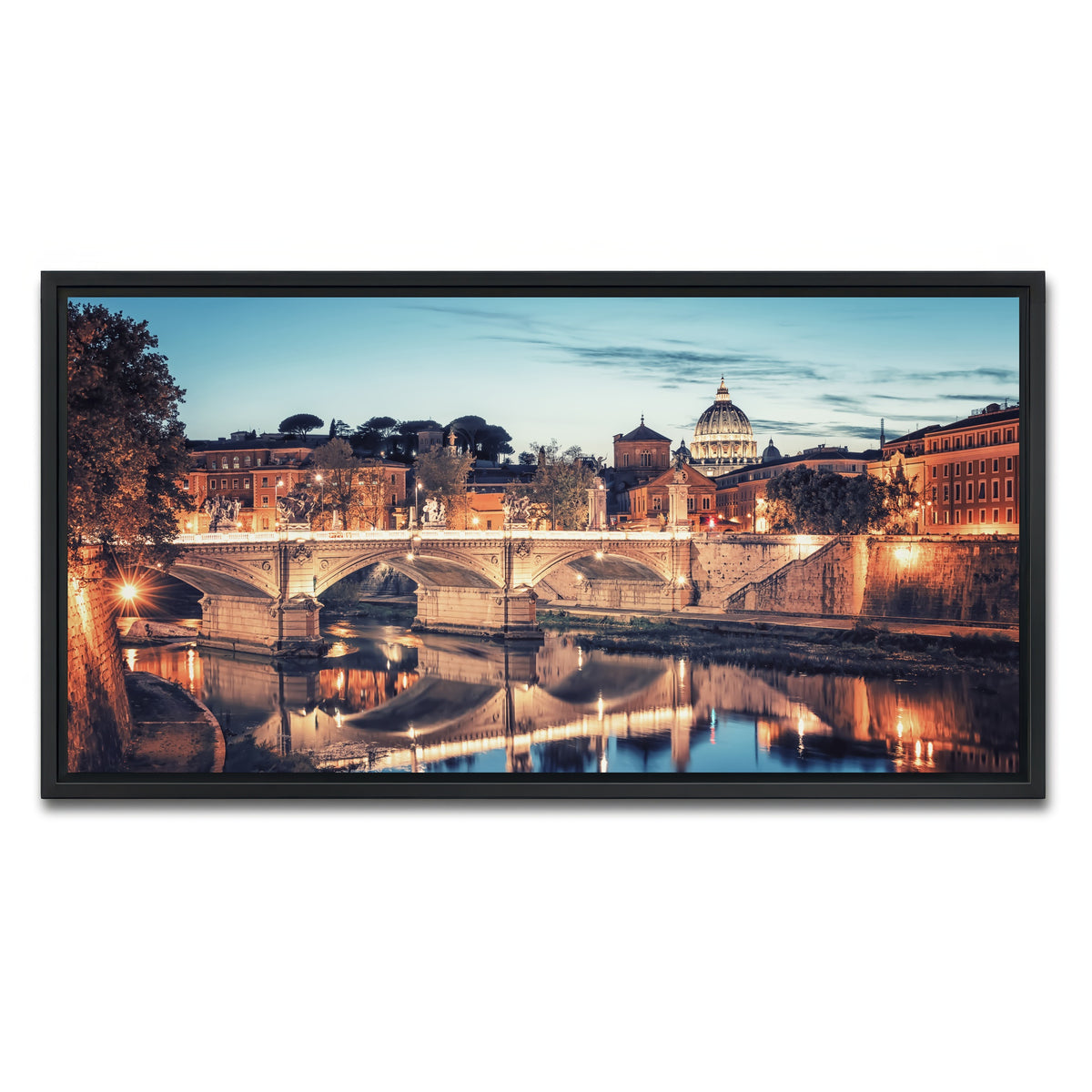 AUTO-MOCKUP WHITE | Blue Rome | 1 Piece | Black Framed Canvas | group=2x1