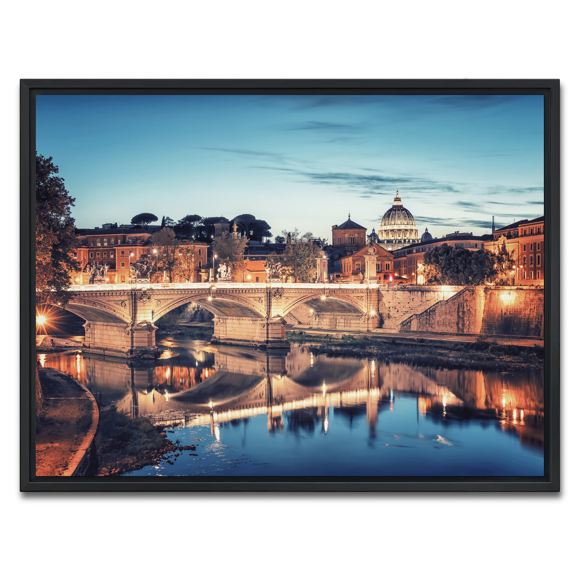 AUTO-MOCKUP WHITE | Blue Rome | 1 Piece | Black Framed Canvas | group=4x3