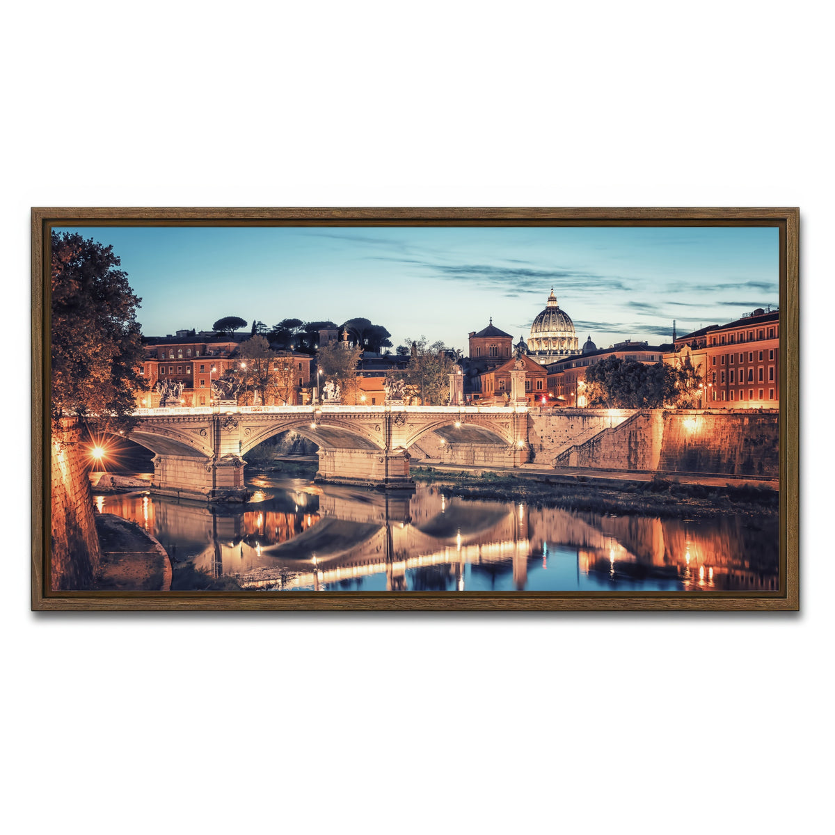 AUTO-MOCKUP WHITE | Blue Rome | 1 Piece | Walnut Framed Canvas | group=2x1