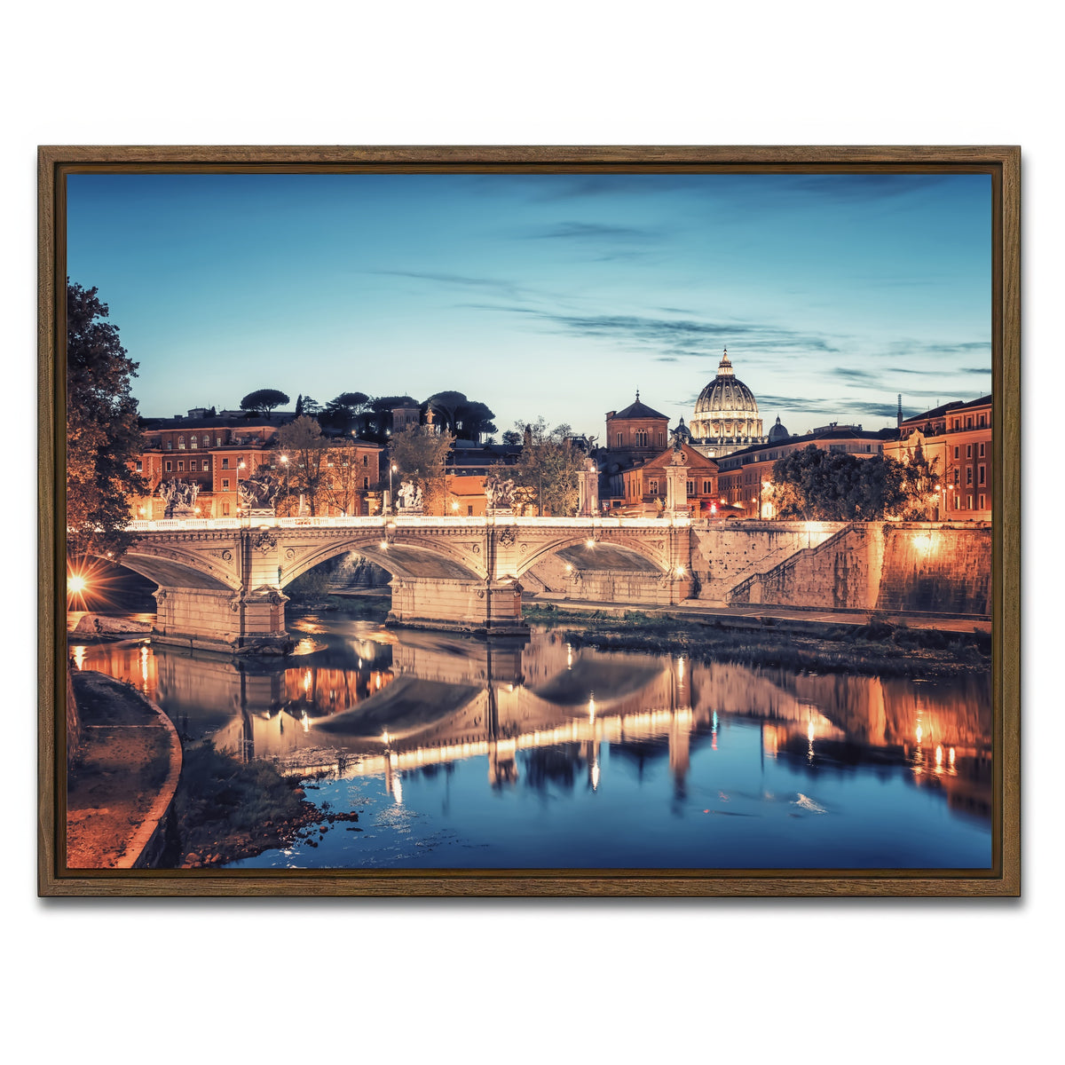 AUTO-MOCKUP WHITE | Blue Rome | 1 Piece | Walnut Framed Canvas | group=4x3