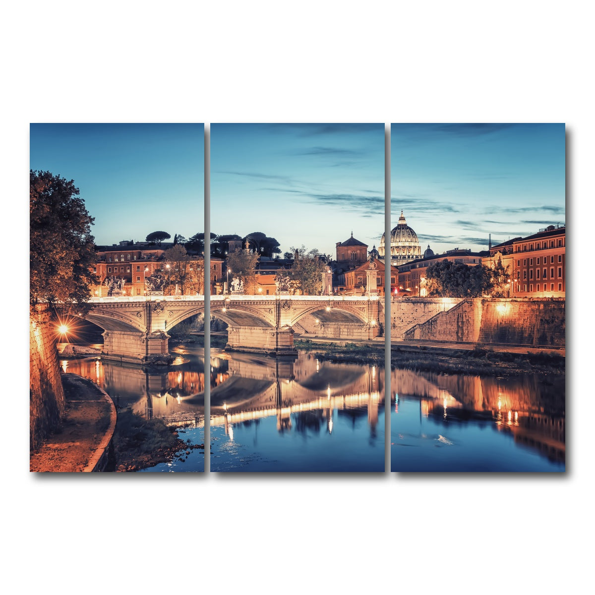 AUTO-MOCKUP WHITE | Blue Rome | 3 Piece | Gallery Wrap Canvas | group=12x24