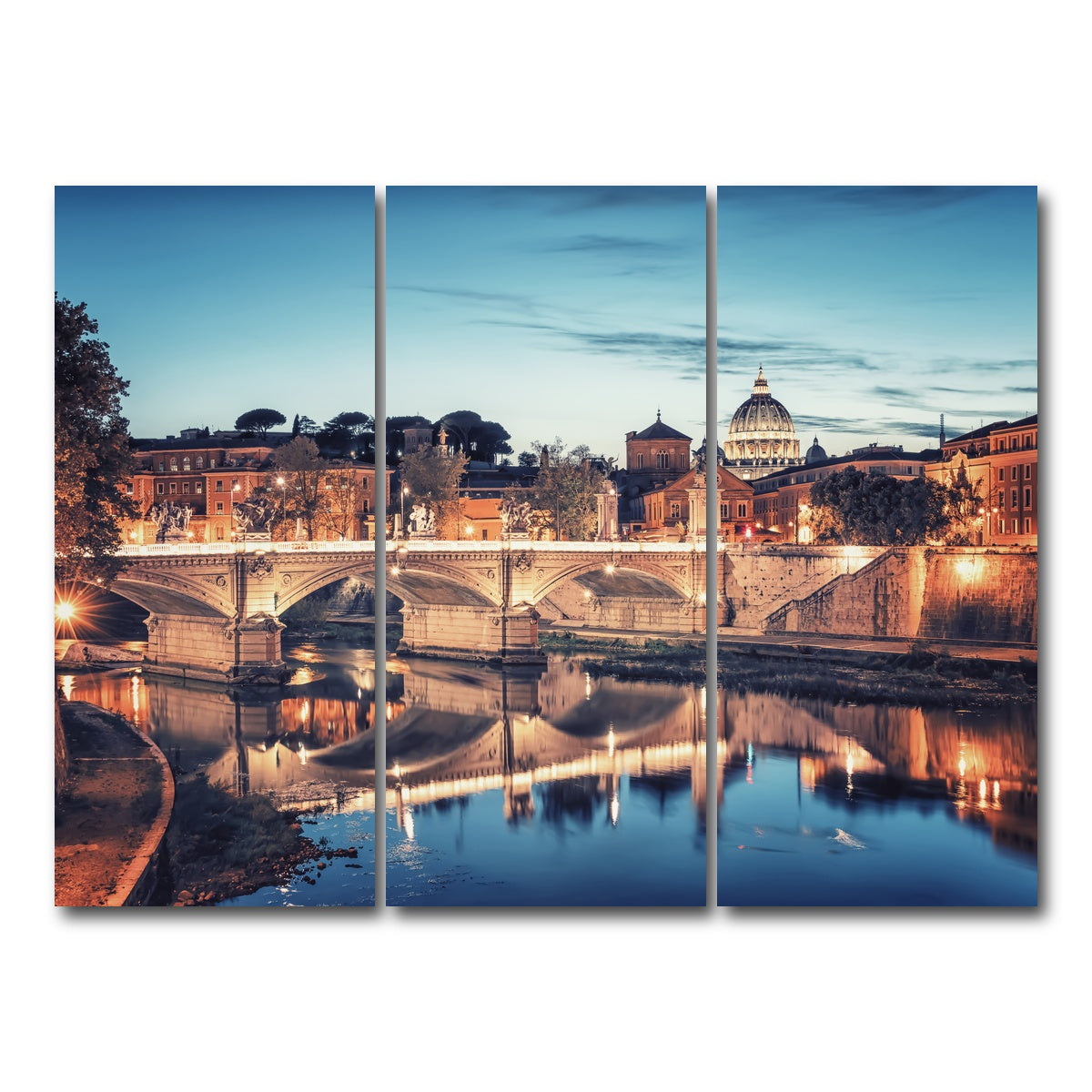 AUTO-MOCKUP WHITE | Blue Rome | 3 Piece | Gallery Wrap Canvas | group=8x18