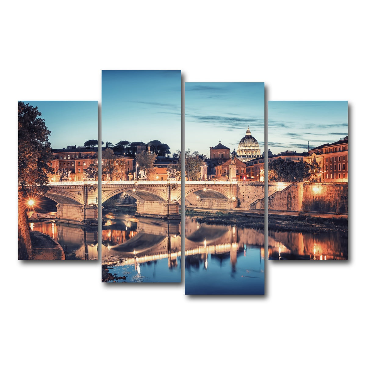 AUTO-MOCKUP WHITE | Blue Rome | 4 Piece | Gallery Wrap Canvas | group=4_short