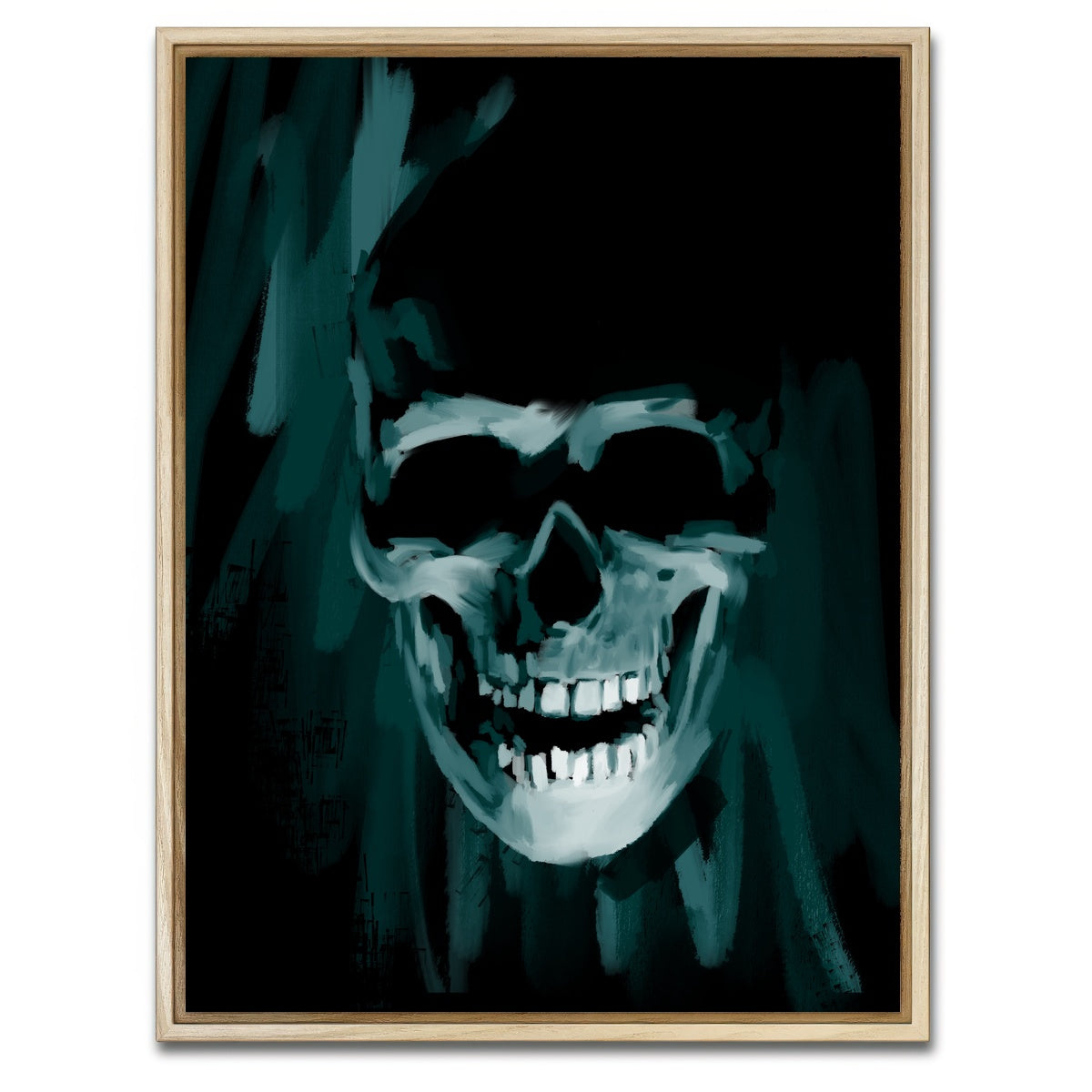 AUTO-MOCKUP WHITE | Blue Skull | 1 Piece | Natural Framed Canvas | group=3x4