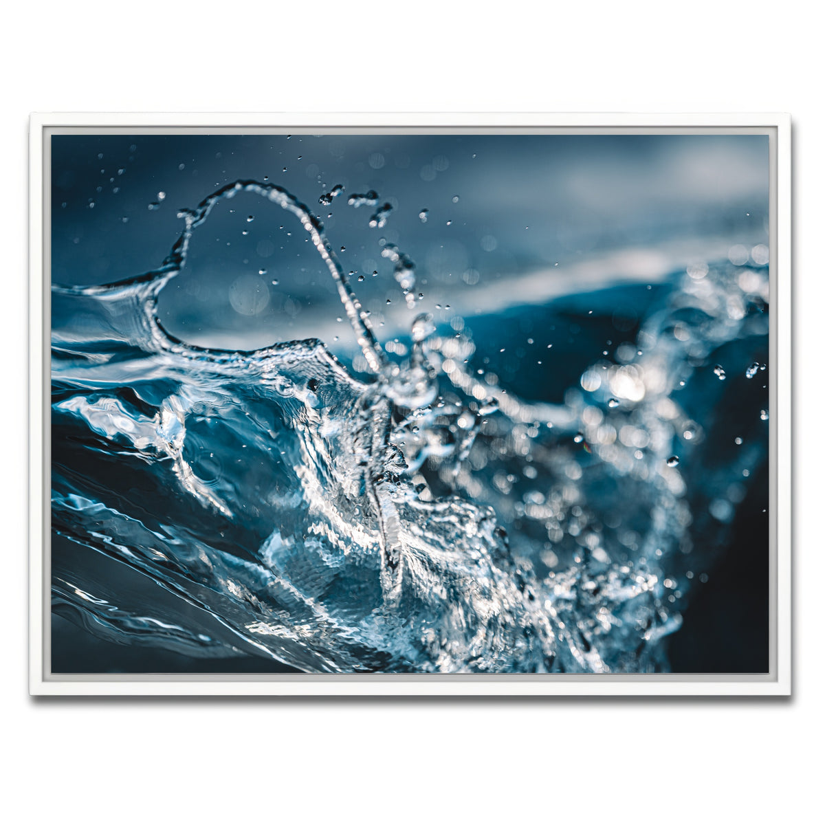 AUTO-MOCKUP WHITE | Blue Splash | 1 Piece | White Framed Canvas | group=4x3