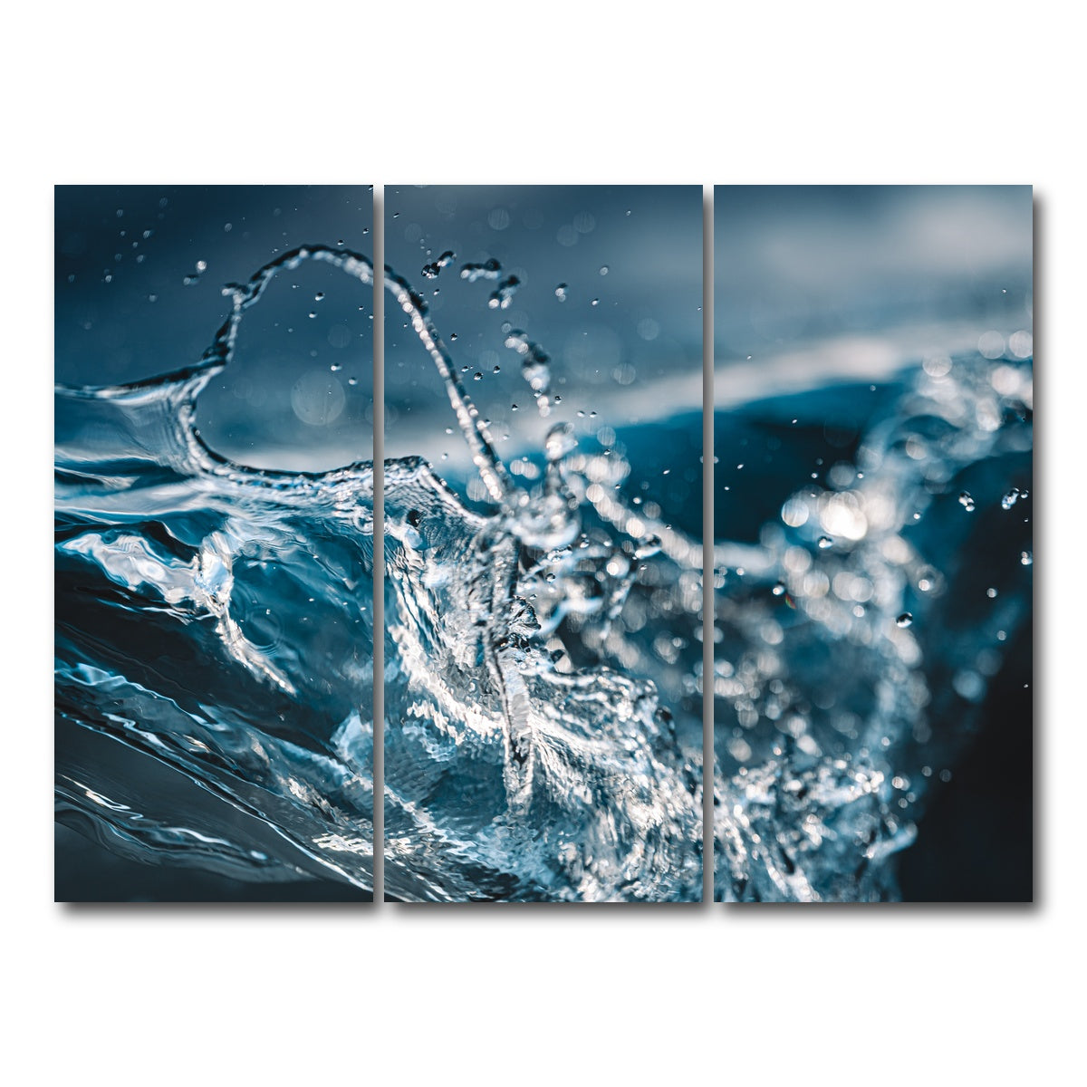 AUTO-MOCKUP WHITE | Blue Splash | 3 Piece | Gallery Wrap Canvas | group=8x18