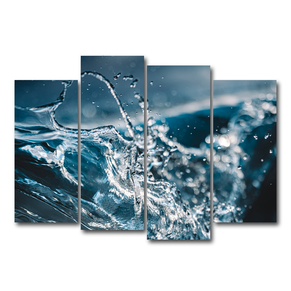 AUTO-MOCKUP WHITE | Blue Splash | 4 Piece | Gallery Wrap Canvas | group=4_normal