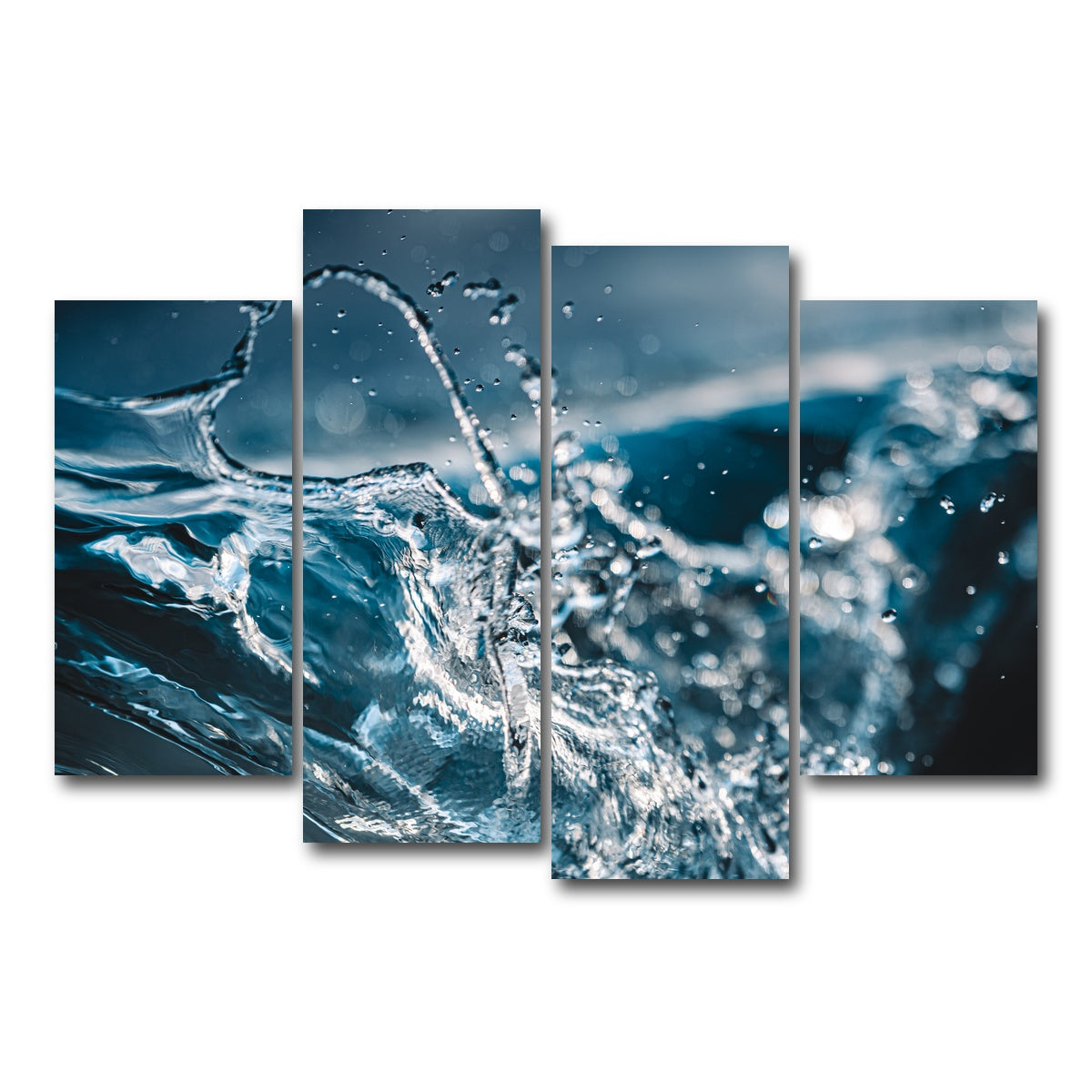 AUTO-MOCKUP WHITE | Blue Splash | 4 Piece | Gallery Wrap Canvas | group=4_short
