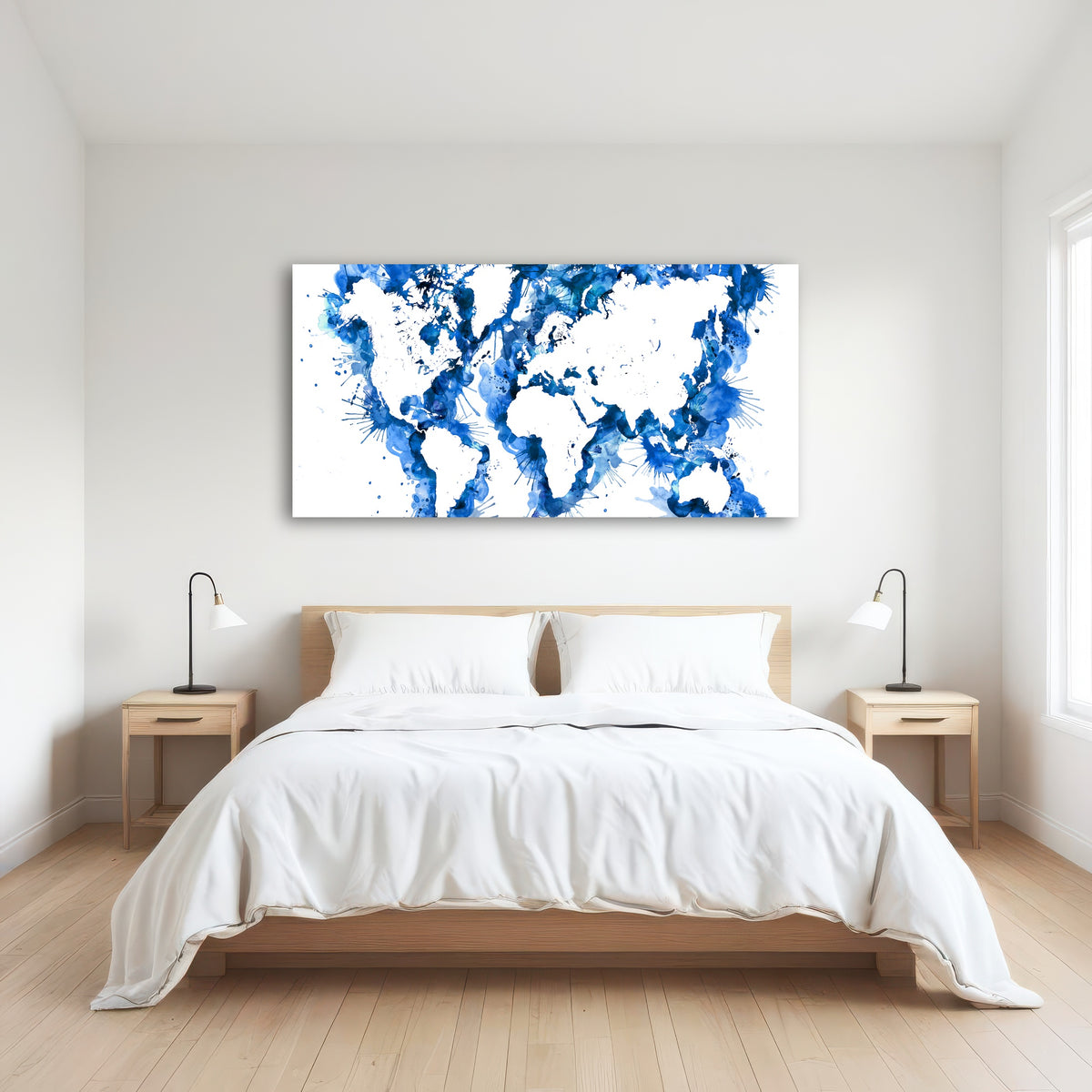 AUTO-MOCKUP ROOM | Blue Splatter World Map
