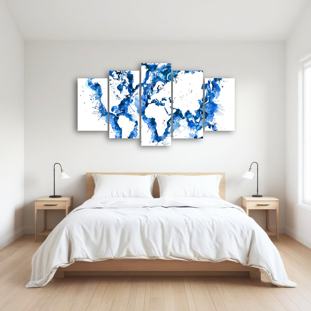 AUTO-MOCKUP ROOM | Blue Splatter World Map