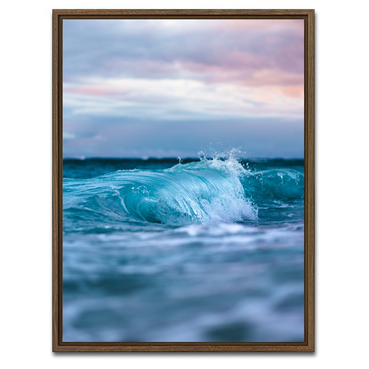 AUTO-MOCKUP WHITE | Blue Waves | 1 Piece | Walnut Framed Canvas | group=3x4