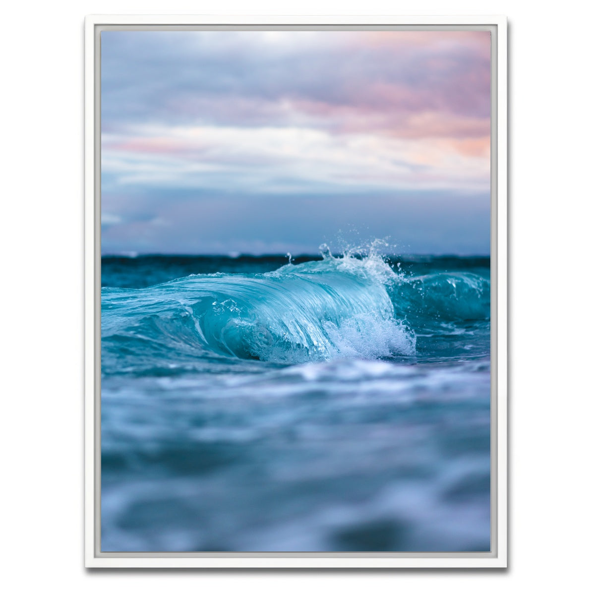AUTO-MOCKUP WHITE | Blue Waves | 1 Piece | White Framed Canvas | group=3x4